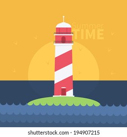 Lighthouse Flat illustration