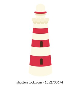 lighthouse flat illustration on white