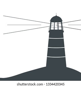 Lighthouse. Flat Logo. Vector illustration