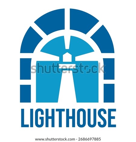 lighthouse flat minimalist logo design