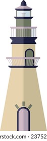 Lighthouse in flat style. Illustration. Vector drawing.