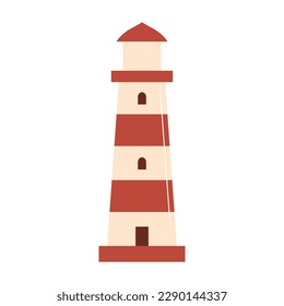 Lighthouse flat vector illustration isolated on white background
