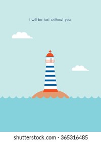 lighthouse friendship gift card vector