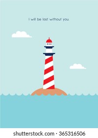 lighthouse friendship gift card vector