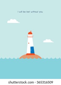 lighthouse friendship gift card vector