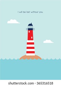 lighthouse friendship gift card vector