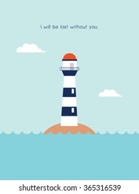 lighthouse friendship gift card vector