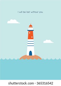 lighthouse friendship gift card vector