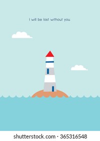 lighthouse friendship gift card vector