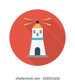 lighthouse glyph flat vector icon