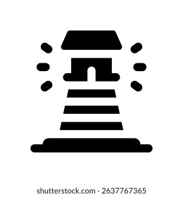 lighthouse glyph icon. Strong and solid vector icon for websites, mobile interfaces, presentations, and visual branding. High quality and easy to edit.