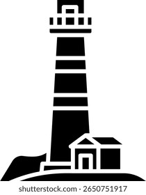 Lighthouse Glyph Icon Vector Illustration