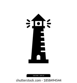 lighthouse glyph icon vector logo template in trendy style