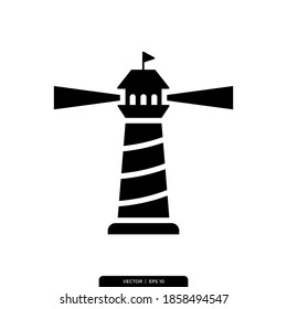 lighthouse glyph icon vector logo template in trendy style