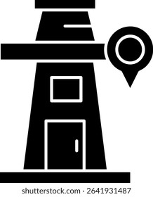Lighthouse Glyph Vector Icon Design