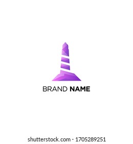 Lighthouse gradient logo design vector template