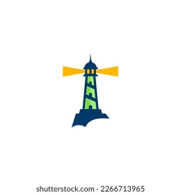 Lighthouse guard tower logo vector illustration design. logo tower.