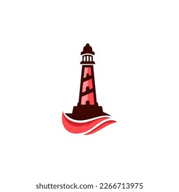 Lighthouse guard tower logo vector illustration design. logo tower.