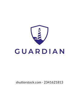 Lighthouse guardian logo vector, business and finance or tax template 