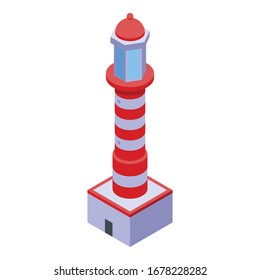 Lighthouse guide icon. Isometric of lighthouse guide vector icon for web design isolated on white background