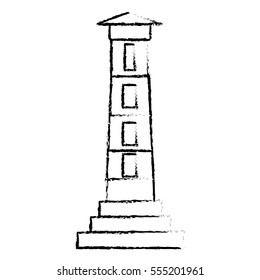 lighthouse guide ocean sketch vector illustration eps 10