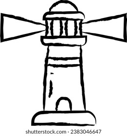 Lighthouse hand drawn vector illustration