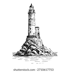 Faro. Ilustración vectorial dibujada a mano.