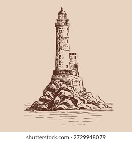 Faro. Ilustración vectorial dibujada a mano.