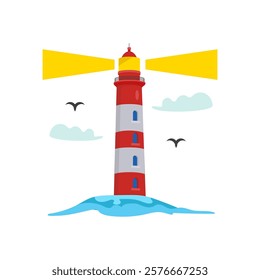Lighthouse, Holidays Vector Illustration isolated