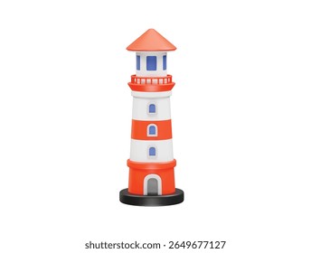  Lighthouse icon 3d rendering Illustration