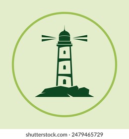 Lighthouse icon abstract background vector art illustration colorful design