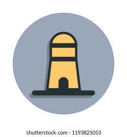 lighthouse icon in badge style. One of web collection icon can be used for UI, UX