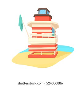 Lighthouse icon. Cartoon illustration of lighthouse vector icon for web