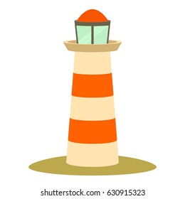 Lighthouse icon. Cartoon illustration of lighthouse vector icon for web