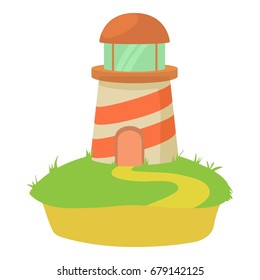 Lighthouse icon. Cartoon illustration of lighthouse vector icon for web