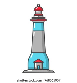 Lighthouse icon. Cartoon illustration of lighthouse vector icon for web