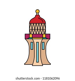 Lighthouse icon. Cartoon lighthouse vector icon for web design isolated on white background