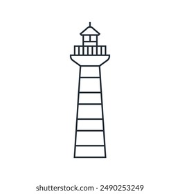 Lighthouse icon Design Element in line or linear style  Vector illustration.