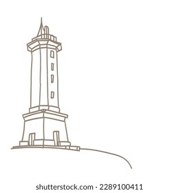 Leuchtturm-Icon-Design. handgezeichnet, Vektorgrafik