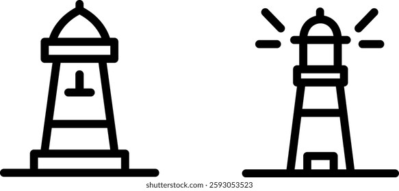Lighthouse icon design Symbol set