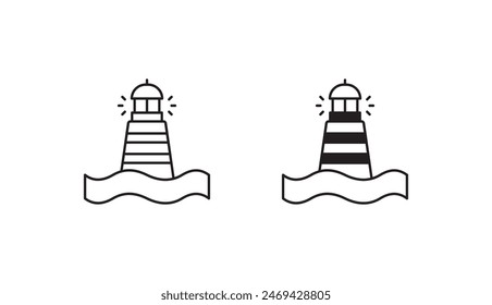 Lighthouse icon design with white background stock illustration