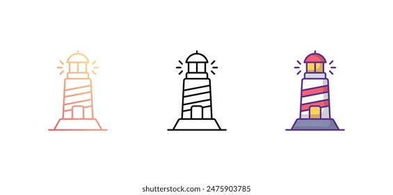 Lighthouse icon design with white background stock illustration