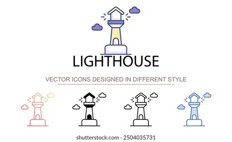 Lighthouse icon design with white background stock illustration
