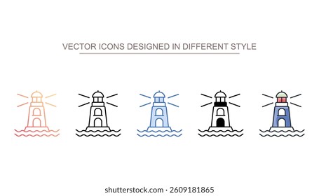 Lighthouse icon design with white background stock illustration