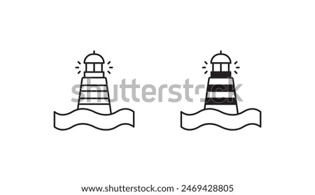 Lighthouse icon design with white background stock illustration