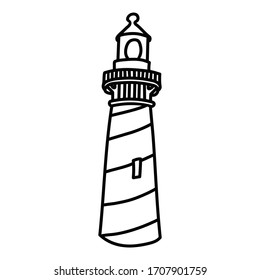 Lighthouse icon doodle style freehand vector illustration