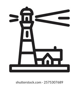 Lighthouse icon. Editable line icon. Vector illustration