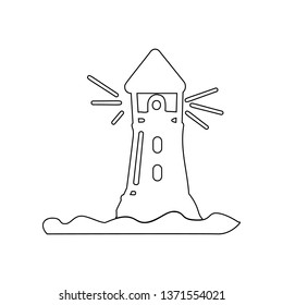 Lighthouse icon. Element of Beach for mobile concept and web apps icon. Outline, thin line icon for website design and development, app development