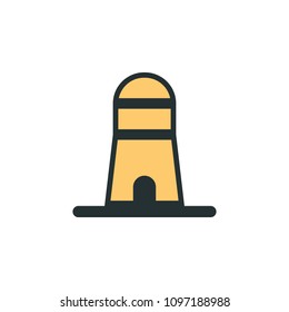 lighthouse icon. Element of web icon with one color for mobile concept and web apps. Isolated lighthouse icon can be used for web and mobile on white background