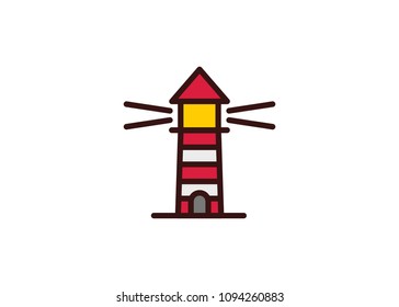 Lighthouse icon, filled line icon
